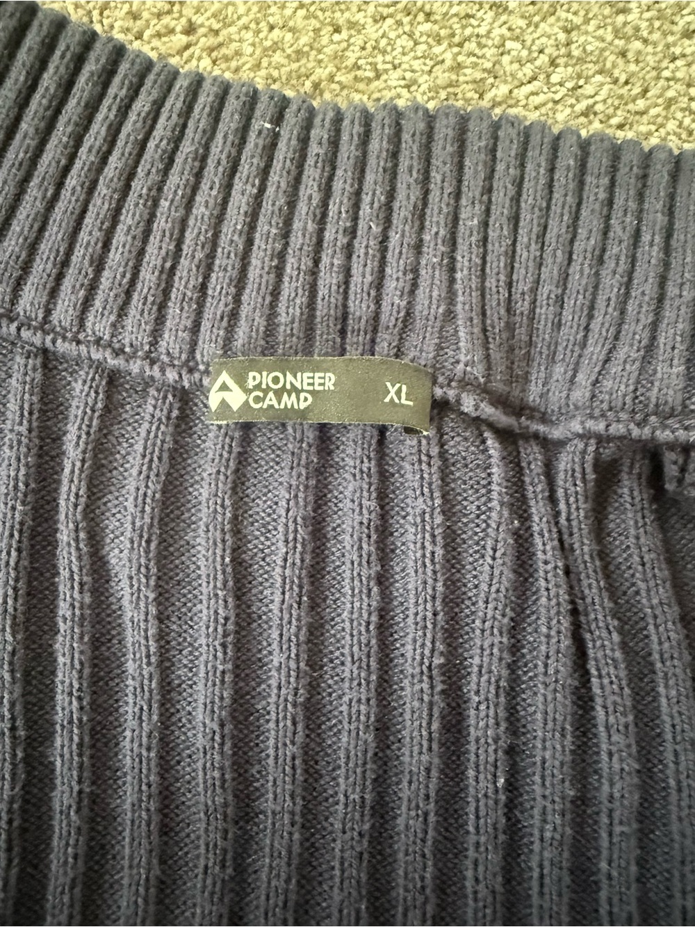 PIONEER Navy Ribbed Zip-Up Sweater Jacket - Picture 3 of 3